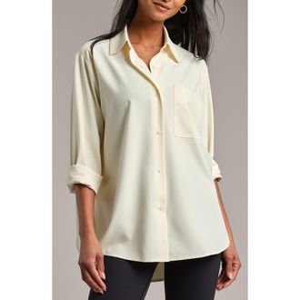 Rhone Mirage Oversize Button-Down Shirt in Lemon Mist at Nordstrom Rack, Size X-Small