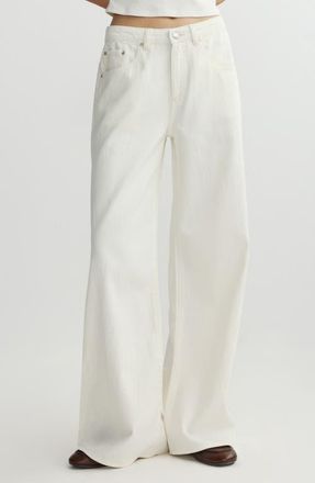 DL1961 Alex Low Rise Baggy Wide Leg Jeans in Eggshell Aura at Nordstrom, Size 29
