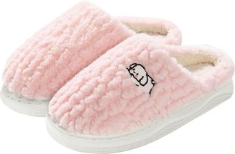 Generic Slides with Bows for Women Halloween Christmas Slippers Holiday Slipper House Shoes Slipper for Women Fuzzy Outdoor Indoor Bedroom Slippers (Pink, 4)