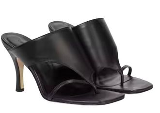 CHRISTOPHER ESBER Black Leather Binx Mules Size 38
