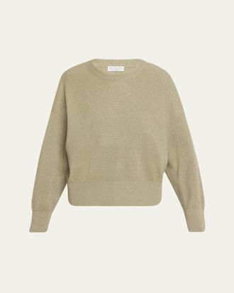 Brunello Cucinelli Sparkling Cashmere Winter Vanise Crewneck Sweater