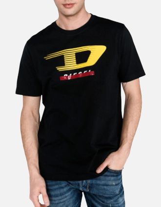 Diesel Mens DIESEL T JUST Y4 Mens T Shirt Crew Neck Short Sleeve Casual Black Cotton Tee - Grey - Size: 36