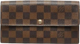 Louis Vuitton Pre-owned Portefeuille Sarah Damier Long Wallet - Dames - Pre-owned - Bruin - Maat: ONE Size Leer