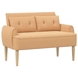vidaXL Loveseat Con Bottoni Imbottiti Beige 117 X 67 X 77 Cm Boucl&eacute; Vidaxl