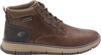 Koröshi Mens ankle boot in brown with laces, made of polyurethane and polyester. Versatile, resistant and modern design for everyday use., brown, 10 UK
