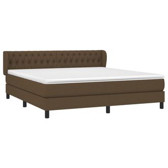 vidaXL Vidaxl - Giroletto A Molle Con Materasso Marrone Scuro 180x200cm Tessuto