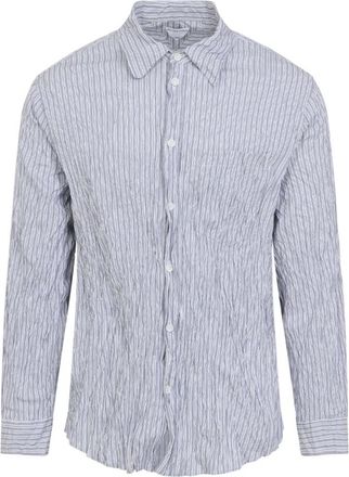Bottega Veneta Blauw Katoenmix Stijlvol Overhemd - Heren - Casual Overhemden - Blauw - M - Katoen - Overhemden