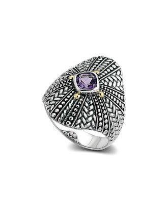 Samuel B. Silver & 18K 1.00 Ct. Tw. Amethyst Ring