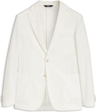 BOSS Slim-fit blazer in a cotton-cashmere blend