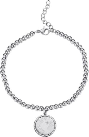 Firetti Armband »Schmuck Geschenk Edelstahl Armschmuck Armkette Planet Earth Welt« mit Zirkonia (synth.)