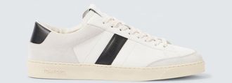 Tom Ford Suede-trimmed leather sneakers