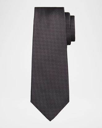 Kiton Men & apos;s Silk Micro-Jacquard 7-Fold Tie