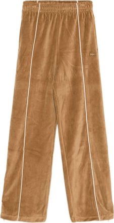 Lacoste logo-embroidered trousers - Brown