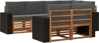 vidaXL Conjunto De Sof&aacute;s De Exterior 7 Uds. Natural Y Antracita Vidaxl