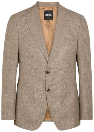 BOSS Boss Hutson Wool and Linen-blend Blazer - Beige - 52 (UK42 / XL)