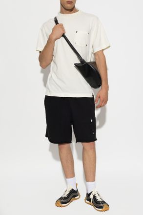 Palm Angels Cotton T-shirt With Pocket, Mens, Black