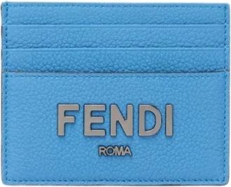 Fendi Fiordaliso Kaarthouder - Heren - Portefeuilles - Blauw - ONE Size - Accessoires