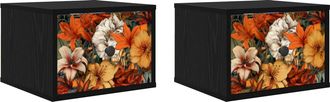vidaXL Mesita De Noche De Pared Gennep 2 Uds. Roble Negro Vidaxl