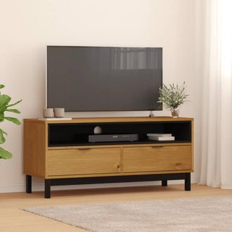 vidaXL Vidaxl - Mueble Para Tv Flam Madera Maciza De Pino 110x40x50 Cm