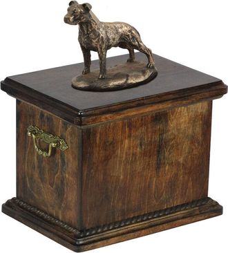 OEM American Staffordshire Terrier, Amstaff, Amstaf Iii - Urna Para Cenizas De Perro, Urna Con Estatuilla, Urna Elegante De Estilo Cl&aacute;sico De Art-dog