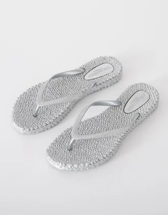 Ilse Jacobsen Womens Ilse Jacobsen Cheerful Glitter Womens Flip Flops - Silver 710 - Grey - Size: 7