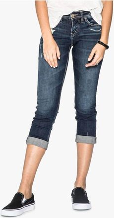 Silver Jeans Co Silver Suki Capris In Dark Denimotion