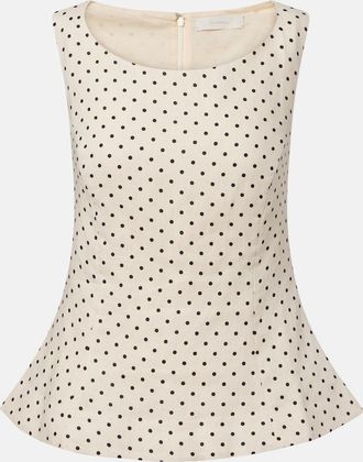 Faithfull The Brand Iria polka-dot linen top