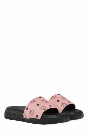 MCM Visetos Slide Sandals in Pink at Nordstrom, Size 41