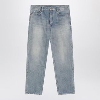 Saint Laurent Washed-Effect Straight-Leg Jeans