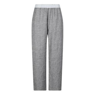 Paco Rabanne Elasticated-Waistband Straight-Leg Trousers - female - Rabanne - Straight Trousers - Gray - XS - Trousers