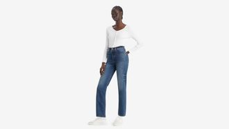 Levi's Ribcage Straight Ankle Jeans - Womens - 24X29 - Dark Wash / Dial Up The Music