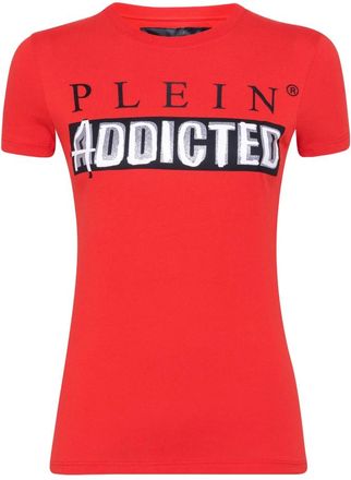 Philipp Plein T-shirt Ronde Hals SS Original - Dames - T-shirts - Rood - XL - Katoen - Tops
