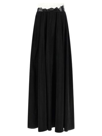 Maison Margiela Black Solid Maxi Skirt