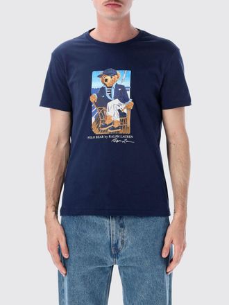 Polo Ralph Lauren T-shirt slim fit in cotone con stampa Teddy Bear