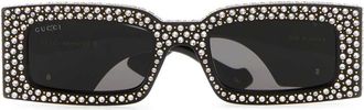 Gucci Womens Crystal-Embellished Acetate Sunglasses Black
