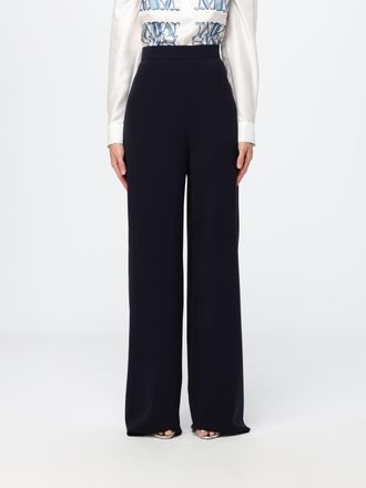 Max Mara Pantaloni palazzo a vita alta in cr&ecirc;pe con gamba larga