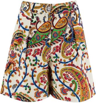 Etro Paisley Jacquard Bermuda Shorts - Dames - Korte Broeken - Veelkleurig - 2XS - Katoen - Korte Broeken