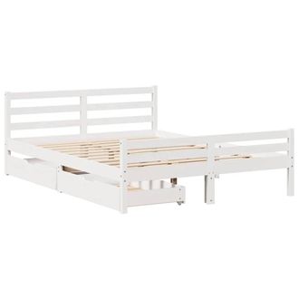 Berkfield Home Full Bed Frame without Mattress White 150x200 cm King Size Solid