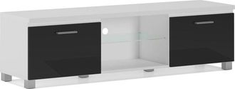 Skraut Home Skraut Home - Mueble Tv De Sal&oacute;n, En Color Blanco O Negro Lacado Brillante. Medidas: 150 X 40 X 42 Cm