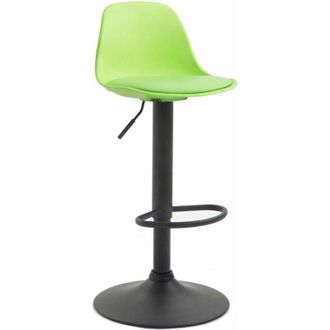 Clp Clp - Taburete Kiel Estructura De Pl&aacute;stico & Asiento De Polipiel Negro Verde