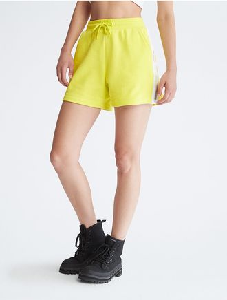 Calvin Klein Jeans Calvin Klein Womens Logo Tape Drawstring Shorts - Yellow - XS