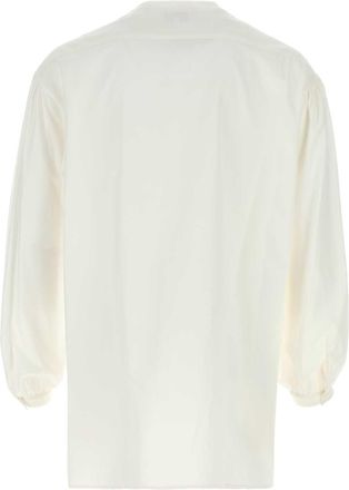 Yohji Yamamoto Mens White Poplin Shirt Exterior: Cotton Gemelli