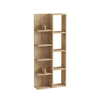 Calicosy Biblioteca con 4 huecos y 4 estantes H150 cm - Efecto Roble