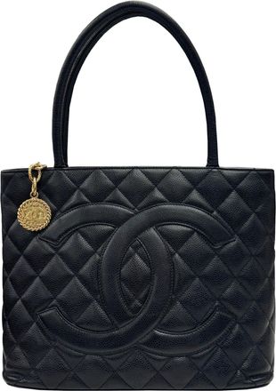 Chanel Black Grained Calfskin Tote Bag (Pre-Owned)