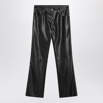 Maison Margiela Black Faux Leather Trousers