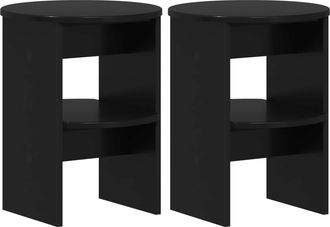 vidaXL Armario Auxiliar 2 Uds. Negro &Oslash;40 X 50 Cm Madera De Ingenier&iacute;a Vidaxl