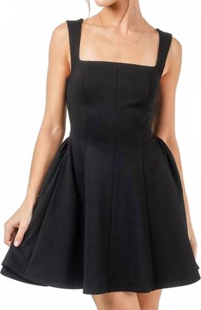 FORE COLLECTION Gilda Princess Cut Ponte Knit Mini Dress In Black