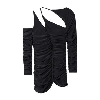 AZ FACTORY AZ Factory, Tops, Dames, Zwart, M, Polyester, Asymmetrische top met uitsnijding