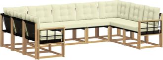 vidaXL Conjunto De Sof&aacute;s De Exterior 9 Uds. Blanco Y Crema Vidaxl