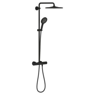 GROHE Rainshower Douchesysteem - thermostatisch - met handdouche - 3 straalsoorten - phantom black (zwart)